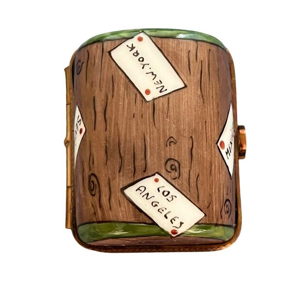 Limoges Signed Vintage Travel Trunk Luggage Trinket Box - Rare - Picture 6 of 9